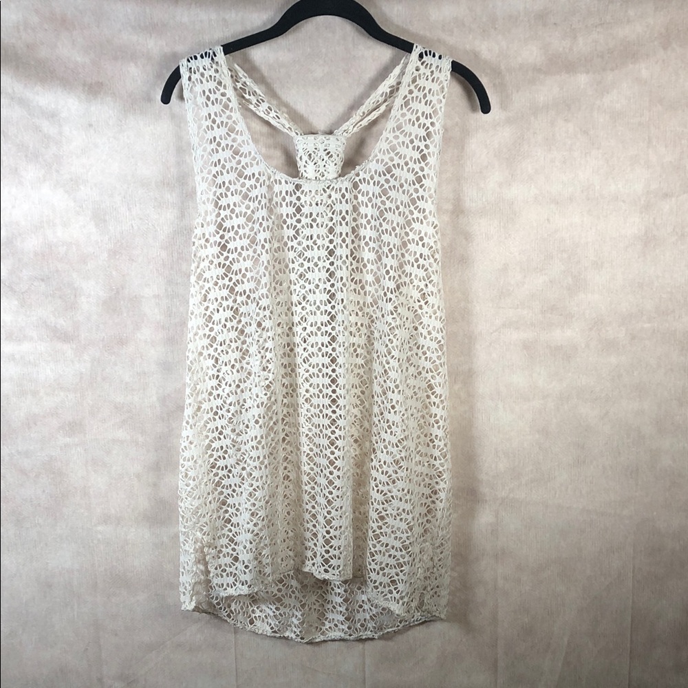 Chic Cream Lace Swim Coverup
